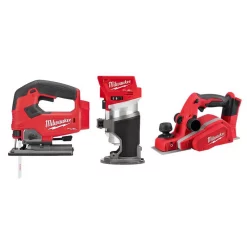 Best reviews of ๐ Milwaukee M18 FUEL 18-Volt Lithium-Ion Brushless Cordless Jig Saw/Compact Router/3-1/4 In. Planer Combo Kit (3-Tool) โจ