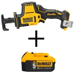 Promo 😉 DEWALT ATOMIC 20-Volt MAX Cordless Brushless Compact Reciprocating Saw With (1) 5.0Ah Battery 🤩