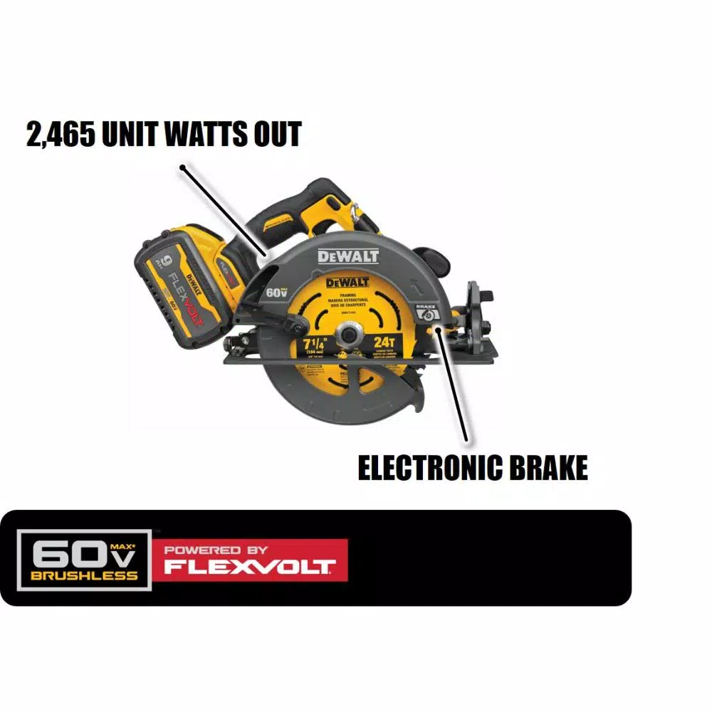 Budget โญ DEWALT FLEXVOLT 60-Volt MAX Cordless Brushless 7-1/4 In. Circular Saw With Brake, (2) FLEXVOLT 9.0Ah Batteries & Grinder ๐ 4 Budget โญ DEWALT FLEXVOLT 60-Volt MAX Cordless Brushless 7-1/4 In. Circular Saw With Brake, (2) FLEXVOLT 9.0Ah Batteries & Grinder ๐ - Image 2