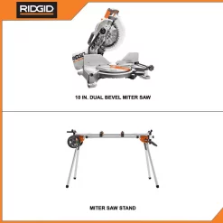 Best Sale 🤩 RIDGID 15 Amp 10 In. Dual Miter Saw With LED Cut Line Indicator And Professional Compact Miter Saw Stand 🔥 -Saws Sales Store unnamed file 2161