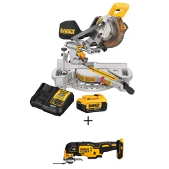Hot Sale ✔️ DEWALT 20-Volt MAX Cordless 7-1/4 In. Sliding Miter Saw With (1) 20-Volt Battery 4.0Ah & Oscillating Tool 🎉