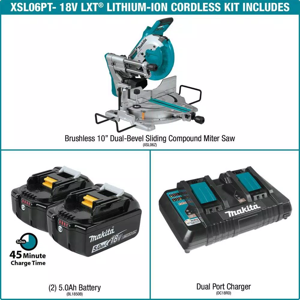 Deals 🔥 Makita 18-Volt 5.0Ah X2 LXT Lithium-Ion (36V) Brushless Cordless 10 In. Dual-Bevel Sliding Compound Miter Saw With Laser Kit ❤️ 4 Deals 🔥 Makita 18-Volt 5.0Ah X2 LXT Lithium-Ion (36V) Brushless Cordless 10 In. Dual-Bevel Sliding Compound Miter Saw With Laser Kit ❤️ - Image 2