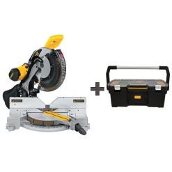 Best reviews of 😉 DEWALT 15 Amp 12 In. Double Bevel Compound Miter Saw With 24 In. Tote With Organizer 😉