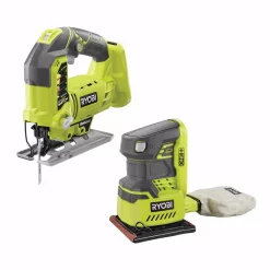 Best Pirce 🛒 RYOBI 18-Volt ONE+ Lithium-Ion Cordless Orbital Jig Saw And 1/4 Sheet Sander With Dust Bag (Tools Only) 😍