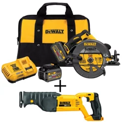 Cheap 🎉 DEWALT FLEXVOLT 60-Volt MAX Cordless Brushless 7-1/4 In. Circular Saw, (2) FLEXVOLT 6.0Ah Batteries & Reciprocating Saw 🔥
