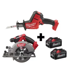 Cheap 🌟 Milwaukee M18 FUEL 18V 6-1/2 In. Brushless Cordless Circular Saw & M18 FUEL HACKZALL Reciprocating Saw W/ (2) M18 6.0Ah Batteries ✨