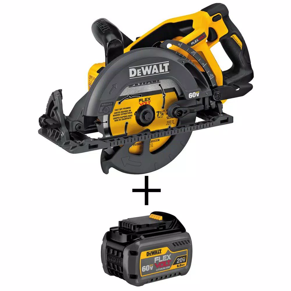 Top 10 ๐ DEWALT FLEXVOLT 60-Volt MAX Cordless Brushless 7-1/4 In. Wormdrive Style Circular Saw With (1) FLEXVOLT 6.0Ah Battery โ 3 Top 10 ๐ DEWALT FLEXVOLT 60-Volt MAX Cordless Brushless 7-1/4 In. Wormdrive Style Circular Saw With (1) FLEXVOLT 6.0Ah Battery โ