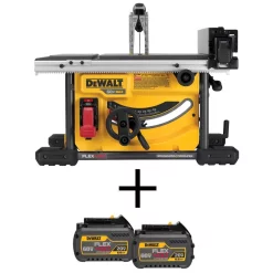 Deals ๐งจ DEWALT FLEXVOLT 60-Volt MAX Cordless Brushless 8-1/4 In. Table Saw Kit With (2) FLEXVOLT 6.0Ah Batteries ๐