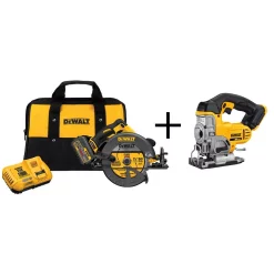Best Pirce 🔔 DEWALT FLEXVOLT 60-Volt MAX Cordless Brushless 7-1/4 In. Circular Saw, (1) FLEXVOLT 6.0Ah Battery & Jigsaw 😀