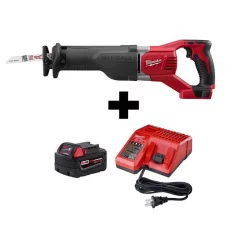 Top 10 🛒 Milwaukee M18 18-Volt Lithium-Ion Cordless Sawzall Reciprocating Saw With M18 Starter Kit (1) 5.0Ah Battery And Charger ✨