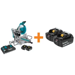 Budget 😍 Makita 18V X2 LXT Lithium-Ion(36V) Brushless Cordless 10 In. Dual-Bevel Sliding Compound MiterSaw Laser W/BONUS 5.0Ah Batteries ✨