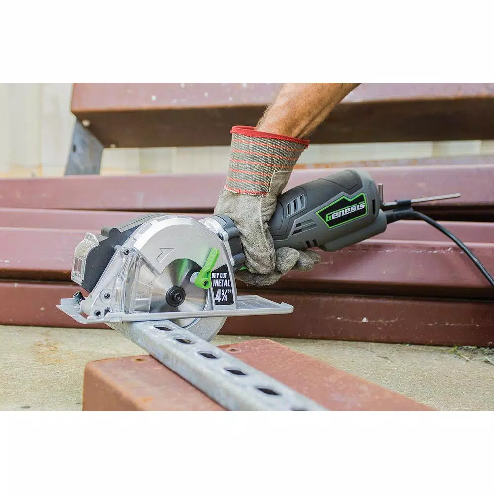 Best deal 😍 Genesis 5.8 Amp 4-3/4 In. Control Grip Metal Cutting Compact Circular Saw With Chip Collector And Metal Cutting Blade 🔔 6 Best deal 😍 Genesis 5.8 Amp 4-3/4 In. Control Grip Metal Cutting Compact Circular Saw With Chip Collector And Metal Cutting Blade 🔔 - Image 5