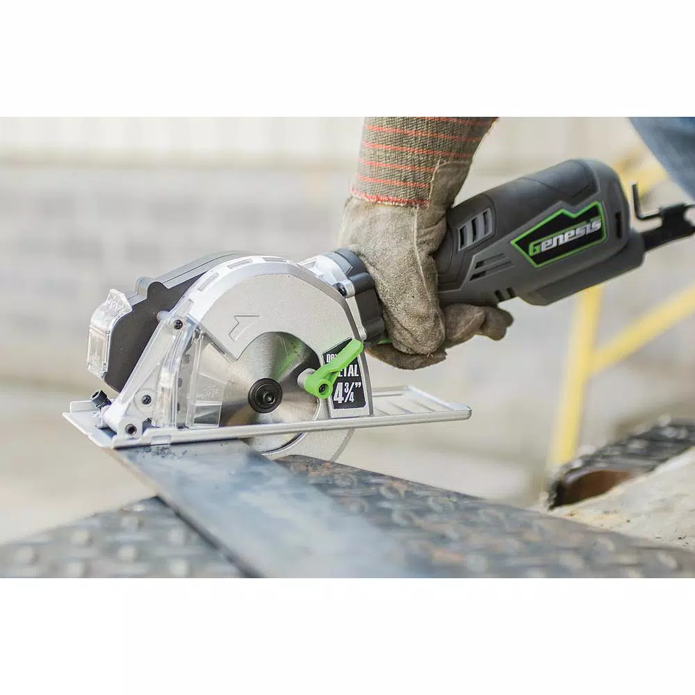 Best deal 😍 Genesis 5.8 Amp 4-3/4 In. Control Grip Metal Cutting Compact Circular Saw With Chip Collector And Metal Cutting Blade 🔔 9 Best deal 😍 Genesis 5.8 Amp 4-3/4 In. Control Grip Metal Cutting Compact Circular Saw With Chip Collector And Metal Cutting Blade 🔔 - Image 8
