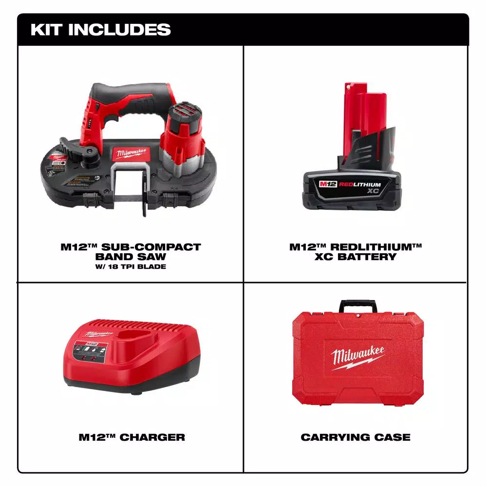 Best deal ๐ Milwaukee M12 12-Volt Lithium-Ion Cordless Sub-Compact Band Saw XC Kit With (1) 3.0h Battery, Charger & Hard Case ๐ 4 Best deal ๐ Milwaukee M12 12-Volt Lithium-Ion Cordless Sub-Compact Band Saw XC Kit With (1) 3.0h Battery, Charger & Hard Case ๐ - Image 2